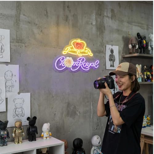Image of Crown Neon Sign for Bar Wall Decor, Royal Beer Lights Sign with Dimmer Whiskey LED Sign,Whiskey LED Lights for Man Cave Bar Pub Store Party Club