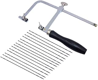 Multi-Purpose DIY Universal Jewellers Saw Frame Set Adjustable with 12 Blades Professional Jewelry Making Kit,Mini Saw, Hacksaw, Bow Saw, Plastic Pipe, Woodworking, Light Metal