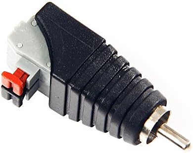 Speaker Wire Cable to Audio Male RCA Connector Adapter Jack Plug LED CCTV