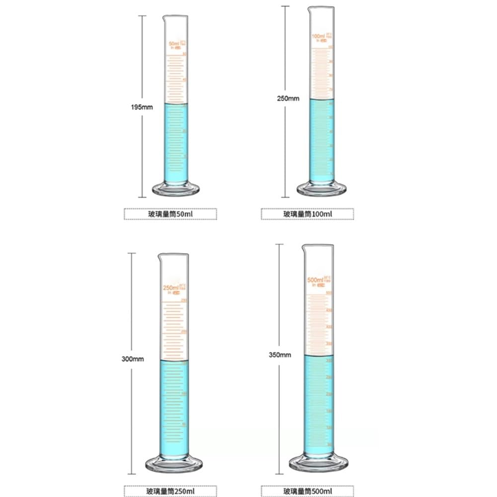 1 pz Cilindro graduato in scala da laboratorio da 5 ml a 1000 ml Contenitore in vetro spesso Forniture da laboratorio(1000ml)