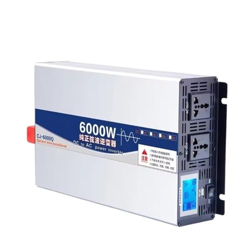 Inversor Onda Sinusoidal Pura 12 V 24 V 48 V 60 V A 110 V 220 V 6000 W 8000 W 12000 W para El Hogar Autocaravana Fuente Alimentación Solar para Cargador Coche Convertidor(12V,220V-240(60HZ),6000W)