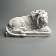 Generic Lion Statue Roman Statue Lying Lion Figurines White Plaster Animal Statues Greek Sculpture Lion Figure for Shelf Decor Bookshelf Accents Modern Home Decoration, mz2459