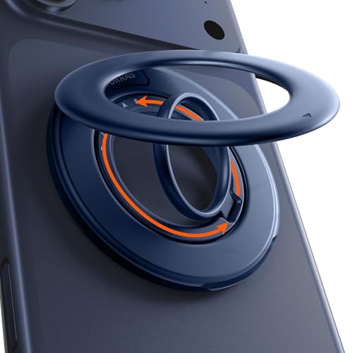 Image of TORRAS 2025 Flagship MagSafe Ring Holder & Stand [Dual-Sided Magnetic] - Premium Imported MagSafe Mobile Grip, 360 Rotatable for iPhone 17 16 15 14 13 12 11 Samsung, Google - Blue