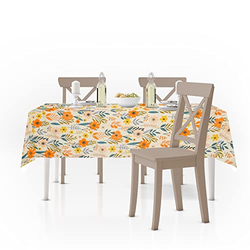 Image of Amazon Brand - Umi Super Soft Brushed Microfiber Cotton Dining Table Cloth, Printed Rectangular 6 Seater Table Cover 60X90(Inches)