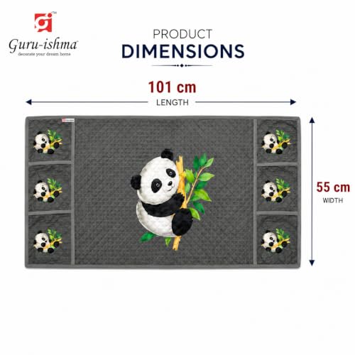 Image of Refrigerator Top Cover for Single Door & Double Door 165-225 Litre | Washable, Anti-Slip Protective Velvet Fabric Fridge Top Cover with 6 Storage Pockets, Extra Storage Space 101 x 55 cm