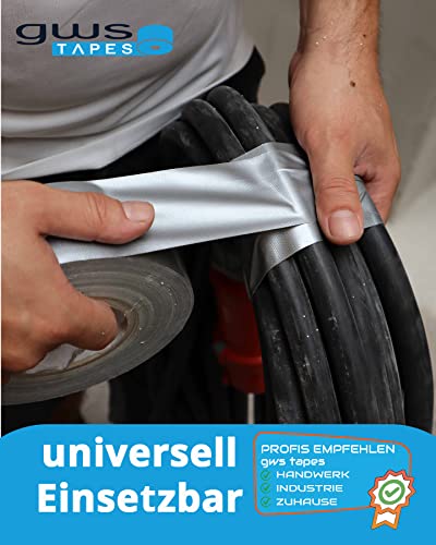 gws Premium Gewebeband, Panzertape mit exzellenter Klebkraft, UV-beständig, wasserfestes Packatape, 80 Mesh-Gewebe, Gewebeklebeband zur vielseitigen Anwendung (1, schwarz, 50 m x 50 mm)