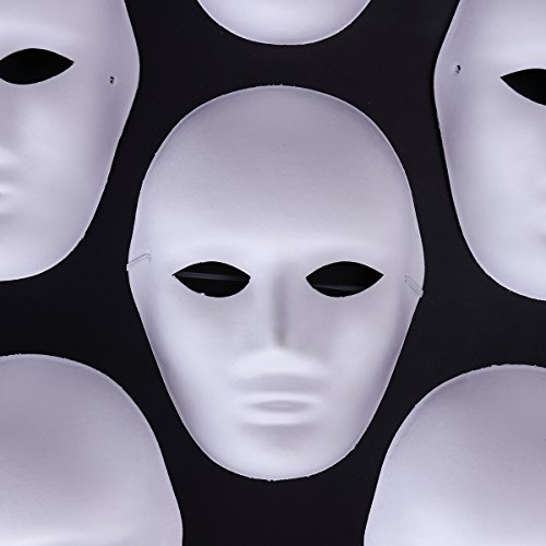 OULII Full Face DIY Mask Halloween Blank Painting Mask Cosplay for Masquerade Halloween Party Favors (6pcs Male and 6pcs Female)