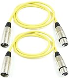 Länge je Kabel: 1,0 m Adam Hall Cables 2 Stück K3MMF0100YEL Mikrofonkabel XLR female auf XLR male DMX Audio Kabel 3 pol polig (1,0 m, Gelb, 2)
