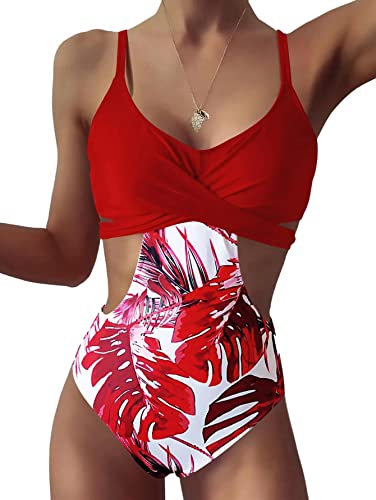 Femme Maillot De Bain 1 Pièce Col V Sexy Elégant Tankini Amincissante Sexy Body Rayure Maillot de Bain Femme 1 Piece Volant Amincissant Dos Nu Monokini Col V Bikini