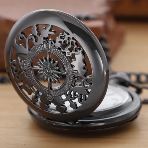 Image of Quartz Pocket Watch for Men, White Roman Digital Dial Pocket Watches for Men with Chain