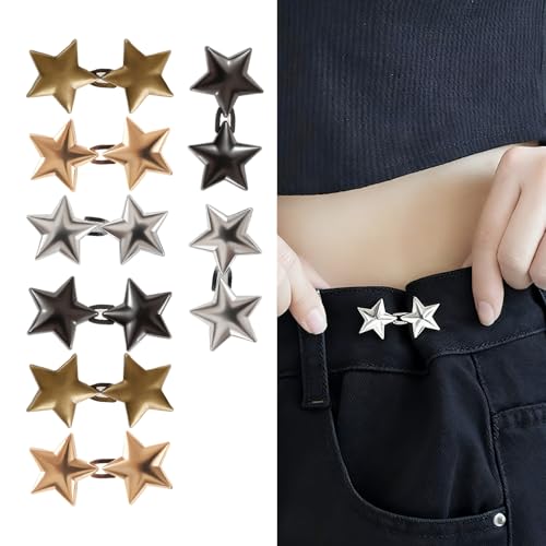 8 Pares De Pinzas Para Pantalones, Botones De Estrella Para Cinturón, Pinzas Anchas Para Pantalones, Hebilla Ajustable Para Jeans, Cinturones De Pantalón, 4 Colores 8 Pares De Pinzas Para Pantalones, Botones De Estrella Para Cinturón, Pinzas Anchas Para Pantalones, Hebilla Ajustable Para Jeans, Cinturones De Pantalón, 4 Colores