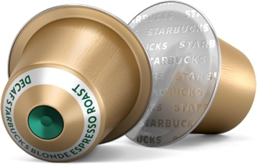 Image of STARBUCKS Blonde Espresso Roast Decaf Coffee Pods (10 Capsules) | Medium Roast | Nespresso Compatible | Single Serve