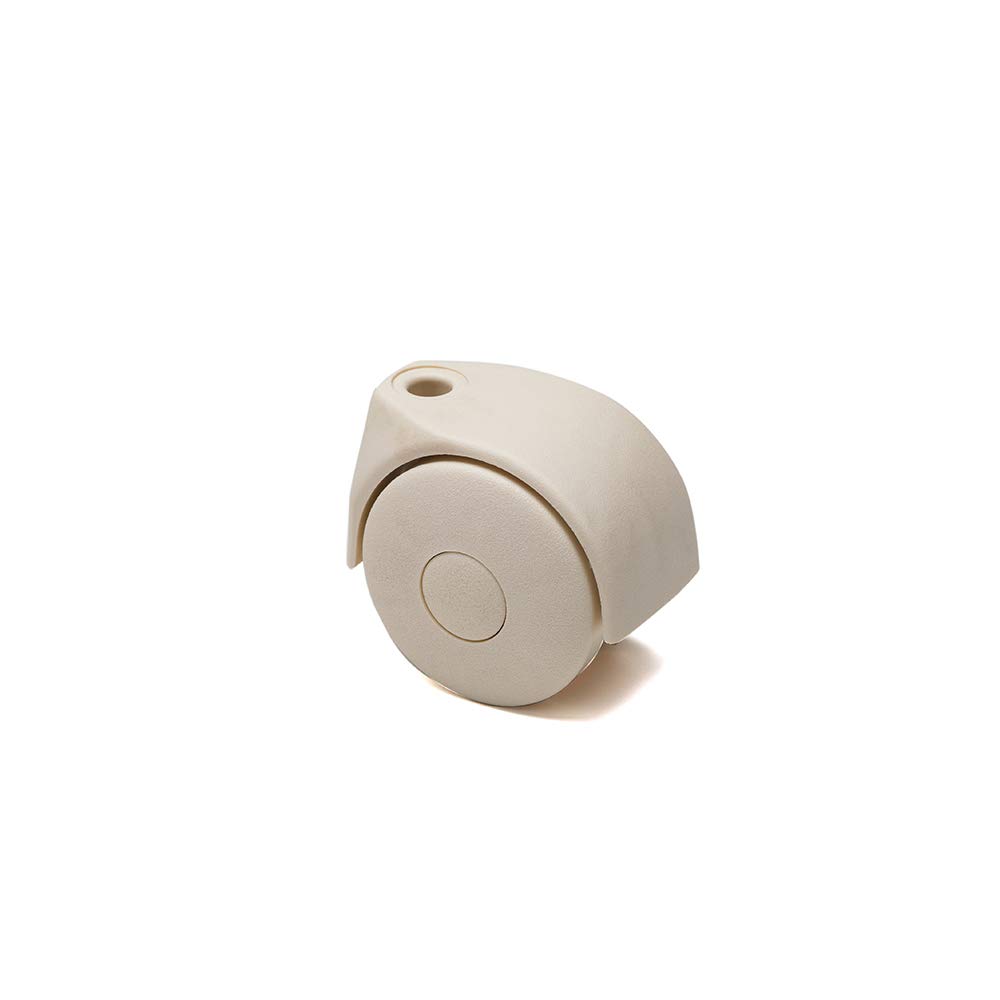 Foppapedretti 4 Ruote Nylon, Ricambio per Lettini e Bagnetti, Piroettanti, 2 Ruote con Freno, Sostituzione Semplice, Rendono Agevolo lo Spostamento, Crema