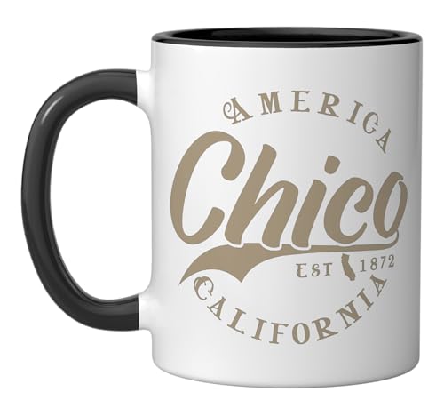 Taza de cerámica Chico CA 11 onzas negro/blanco miniatura 1