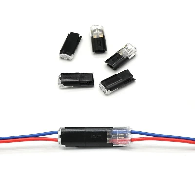 Two-Wire Pluggable Wire Connector Quick Connector Cable Crimping Terminal for Wire Connection 22-20AWG LED Car Connector(10pcs)