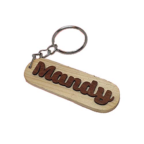 Mandy Personalised Wooden Keyring Keychain Key Fob