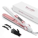 Terviiix 1 Inch Flat Iron Hair Straighteners Creates Silky Hair Instantly, Negative Ionic Ceramic Straightener Iron, Adjustable Temperature 330℉ to 430℉, Fast Heat Up, Dual Voltage, Auto-Off
