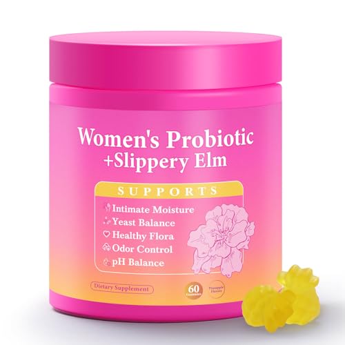 Yooloks Her Juicy Feminine Probiotics Gummies | Womens Probiotic Slippery Elm Probiotics for Women | Healthy Odor pH Balance Vaginal Health & Flora Support - 60 Pineapple Gummies