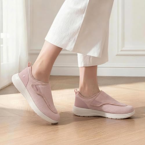Image of FitVille Diabetic Shoes for Women Extra Wide Walking Shoes Slip-On Orthopedic Shoes with Adjustable Strap for Swollen Feet Neuropathy - EasyTop Wings V2