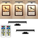 2PACK Wireless Picture Light for Wall LED Battery Operated Wall Light with Remote Art Display Light for Paintings 3 Lighting Timer&Dimmable Picture Frame Accent Lights for Artwork Portrait Display