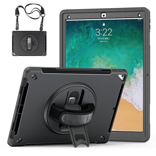 GUPENAA iPad Pro 12.9 2017�N���f���i��2����j�����2015�N���f���i��1����j�p�P�[�X�B360�x��]�X�^���h�t���A�ϋv���̂������TPU�ی�J�o�[�B�y���V���z���_�[�A�n���h���A�V�����_�[�X�g���b�v�t���B,��