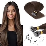 Benehair Nano Beads Hair Extensions #2 Dark Brown Invisible Remy Straight Real Human 18 Inches (35g) Nano Loop Hair Extensions 50 Strands