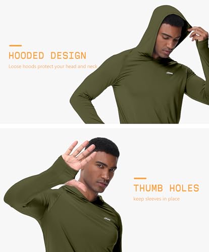 Men’s UV Sun Hoodie Athletic Fishing Shirts Ultra Lighweight Long Sleeve Quick Dry for Hiking Running Workout4