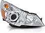ALZIRIA Headlight Assembly Compatible with 2010-2014 Subaru Legacy/Subaru Outback Right Passenger Side (Chrome Housing Amber Reflector-R)