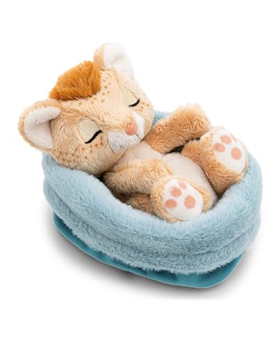 NICI Kuscheltier Löwe 12cm schlafend im Körbchen - braun - Stofftier aus weichem Plüsch niedliches Plüschtier zum Kuscheln und Spielen für Kinder & Erwachsene tolle Geschenkidee - 62873