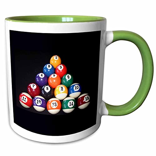 3dRose Billiards Balls Pool 15oz Two-Tone Green Mug