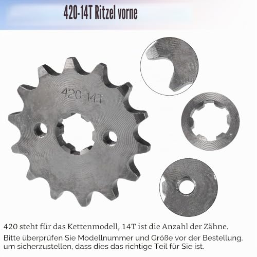 QUARKZMAN Vordere Kettenrad Titan 420 14T 17mm Für Dirt Bike ATV 1 Satz