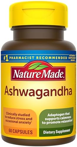Nature Made Ashwagandha Capsules 125mg for Stress Support, Ashwag...