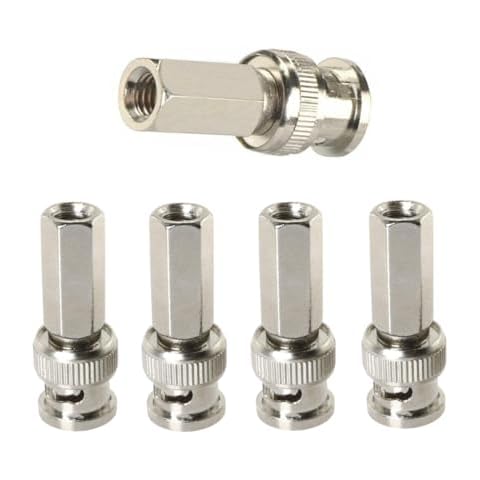 Coolotic 5-Pack BNC Male Twist-on Coax Coaxial RG59 Connector, CCTV Surveillance Cable Screw On (Twist On) - SDI, HD-SDI, CCTV, Security, Video Card, Camera, Solderless Cover
