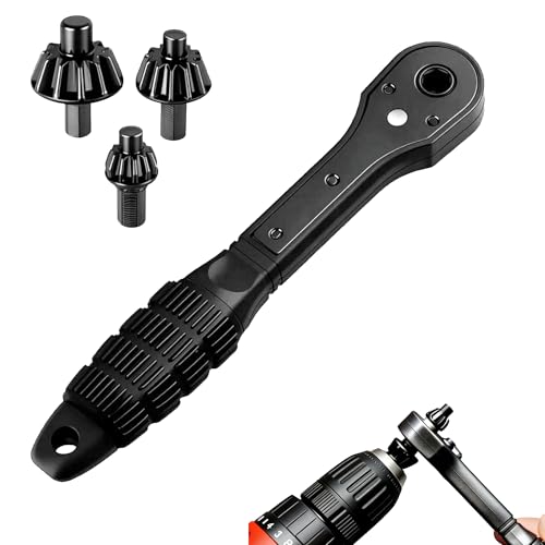 Drill Chuck Key - 3-In-1 Drill Press Chuck Key Universal Magnetic Ratcheting Chuck Spanner for Electric Drill & Drill Press Heavy-Duty Professional Hand Tool For Diy Workshop & Automotive Repairs