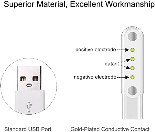 Image of Universal USB Cable, Watch Charger Magnetic 4 Pin, Watch Charger, 4Mm Adapter Length 45 Cm for Smart Watch (Charge Only), Multicolor
