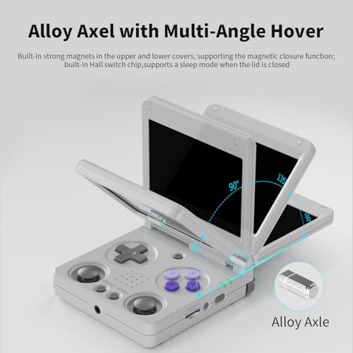 Image of Anbernic RG34XXSP Foldable Retro Handheld Game with 3.4 Inch IPS Screen Linux System Built-in 64G TF Card 5000+ Games Handheld Emulator Support 5G WiFi Bluetooth TV Output(Off White)