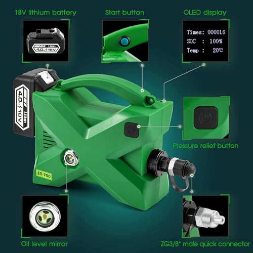 Elektryczna pompa hydrauliczna, 70 MPa, 10152psi, dwustronnego działania, zasilana bateriami, przenośna pompa hydrauliczna z pilotem zdalnego sterowania