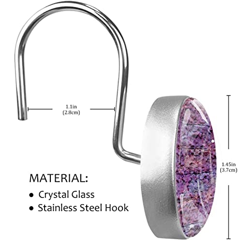 Anneaux de douche en acier inoxydable violet au fini abstrait