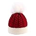 Bonnet en Tricot pour bébé Hiver Chaud Chapeau de noël pour Tout-Petits Enfants Bonnet Bonnet de Ski (Rouge Blanc)