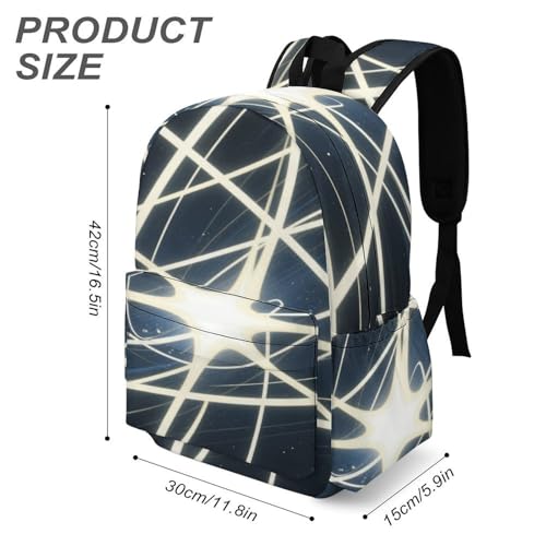 Abstract Star Trails Printed Backpack Water-Resistant Pack Stylish Bag Lightweight Travel Backpack3