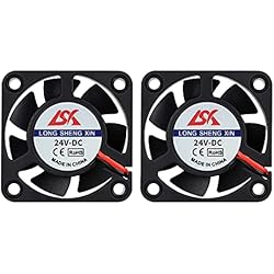 Ventilador 24V 40X40 HAWKUNG 2 Pieza Impresora 3D Ventilador de Enfriamiento Extrusora Accesorio 4010 40 x 40 x 10 mm DC 24V 2 Pin Conector Rodamiento Silent Brushless Coolsink Heater Blower para impresora 3D, Negro
