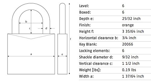 Image of ABUS Orange Lockout Tagout Premium Solid Body Safety Padlock - OSHA Compliant Loto Lock Insulated Against Electric Shock, Keyed Different, 1 Key Per Lock
