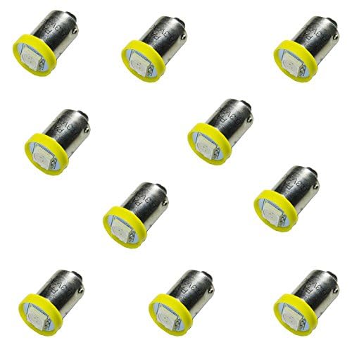 HYUGA 1SMD Type 44/47 2835 LED 6.3V DC LED Lamp Bayonet Socket #1893#756#1847 Yellow (Pack of 10)