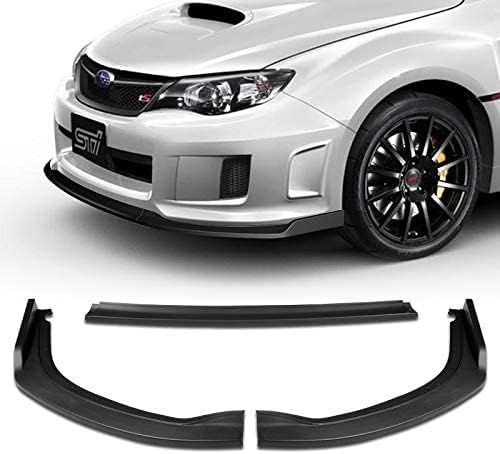 3PCS Front Bumper Lip Kit fit for compatible with 2011-2014 Subaru Impreza WRX STI, CS2-Style Splitter Trim Protection Spoiler, Air-Dam-Chin-Diffuser (Unpainted Matt Black)