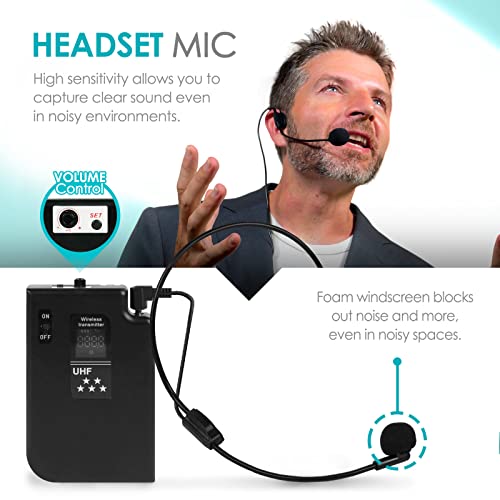 Miracle,M M900Hb - Bluetooth Wireless Microphones With Headset Plus Transmitter, Uhf Metal Handheld Dual Dynamic Mic Karaoke System With Rechargeable Receiver #TOP4