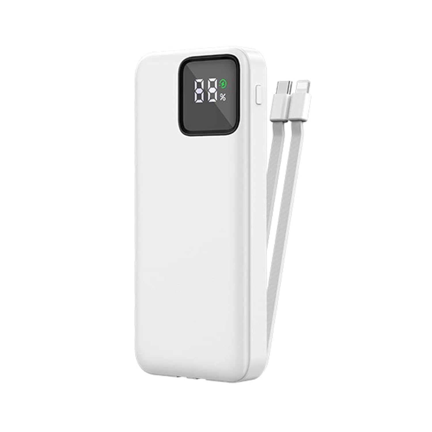 WiWULED Display 22.5W 20000mAh Power Bank With Built-In Cable - White