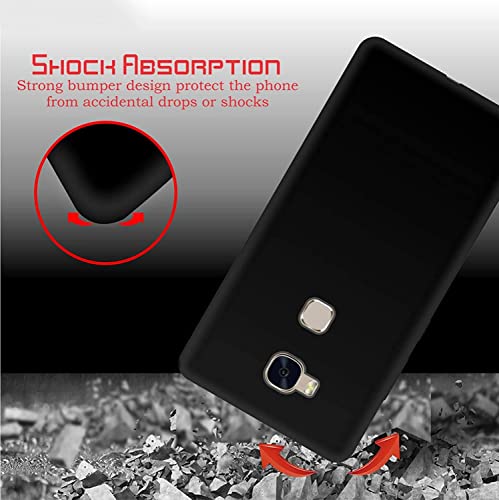 Image of Mobile Back Cover Case for Honor 5X (Silicone Case|CameraProtection|Black SC1510)