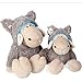 Emishin Mouton Heureux dans la poupée Peluche de Loup, Loup Cuir Peluche Peluche Jouet Enfant Couple 1pcs 50cm Gris