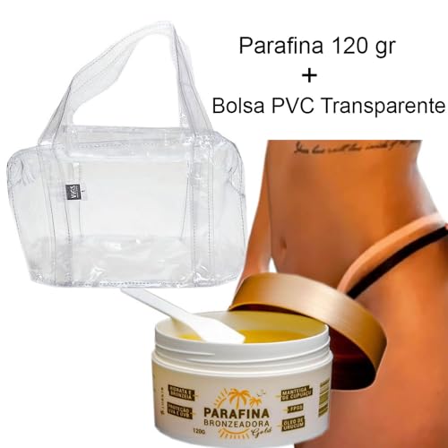 Parafina Bronzeadora Gold FPS8 120 gr + Bolsa de Praia PVC Transparente