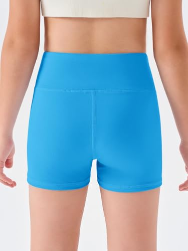 Image of Haloumoning Girls Athletic Shorts Kids High Waisted Yoga Dance Biker Shorts Comfy Gymnastics Shorts 5-14Y